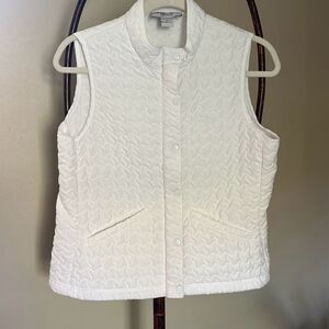 Straight Down White Quilted Vest